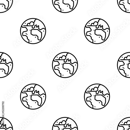 planet earth icon pattern. Seamless planet earth pattern on white background.