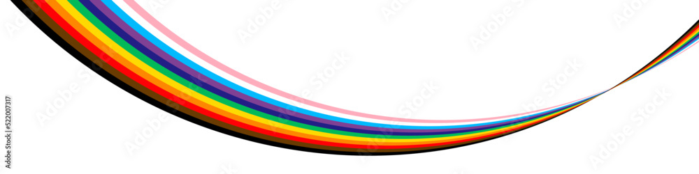 Pride background with LGBTQ pride flag colours. Wawe rainbow stripes on white background. Vector EPS 10
