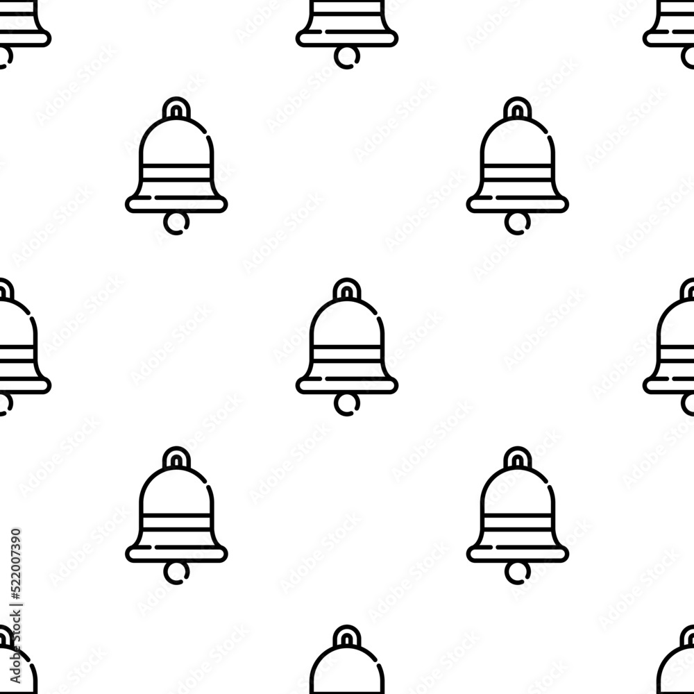 Fototapeta premium bell icon pattern. Seamless bell pattern on white background.