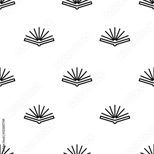 open book icon pattern. Seamless open book pattern on white background.