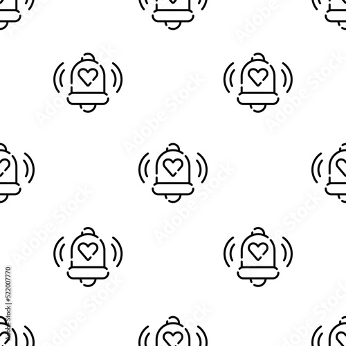 bell icon pattern. Seamless bell pattern on white background.