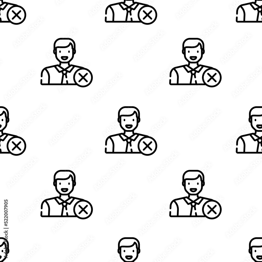 user icon pattern. Seamless user pattern on white background.