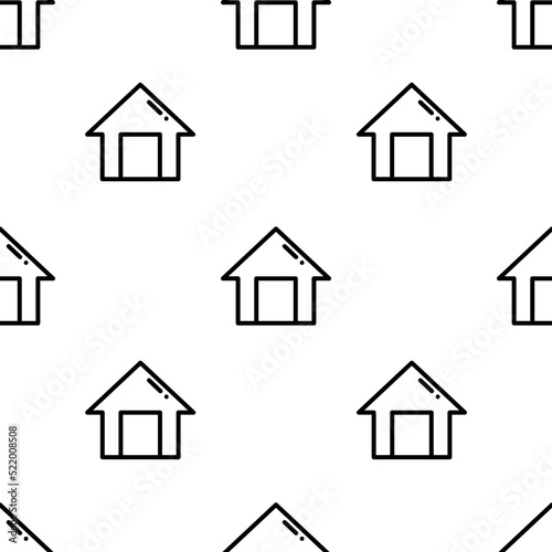 home icon pattern. Seamless home pattern on white background.