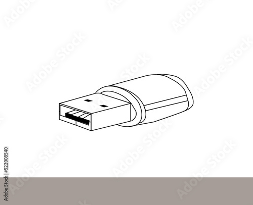 Pen Drive Icon Vector stock illustration. Pen drive icon vector illustration stock illustration. USB flash drive icon vector line art design. Flash Drive Icon Vector Illustration