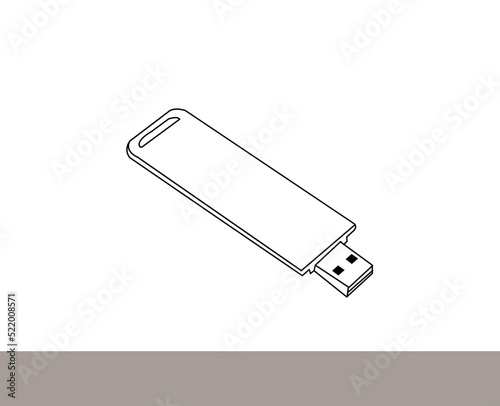 Pen Drive Icon Vector stock illustration. Pen drive icon vector illustration stock illustration. USB flash drive icon vector line art design. Flash Drive Icon Vector Illustration