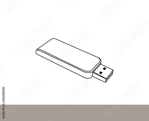 Pen Drive Icon Vector stock illustration. Pen drive icon vector illustration stock illustration. USB flash drive icon vector line art design. Flash Drive Icon Vector Illustration