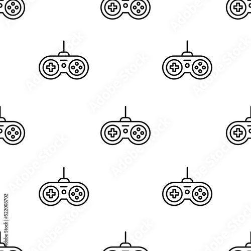 gamepad icon pattern. Seamless gamepad pattern on white background.