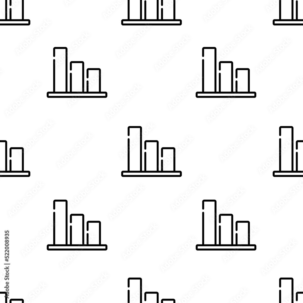 bar chart icon pattern. Seamless bar chart pattern on white background. bar chart icon pattern. Seamless bar chart pattern on white background.