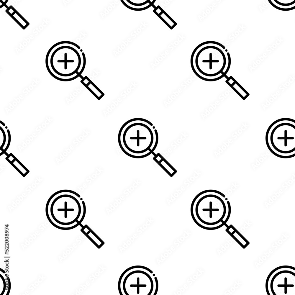 zoom in icon pattern. Seamless zoom in pattern on white background. zoom in icon pattern. Seamless zoom in pattern on white background.