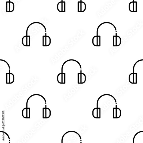 headphones icon pattern. Seamless headphones pattern on white background.
