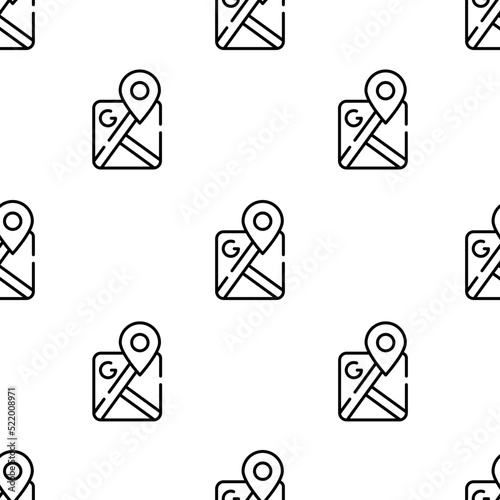 google maps icon pattern. Seamless google maps pattern on white background.