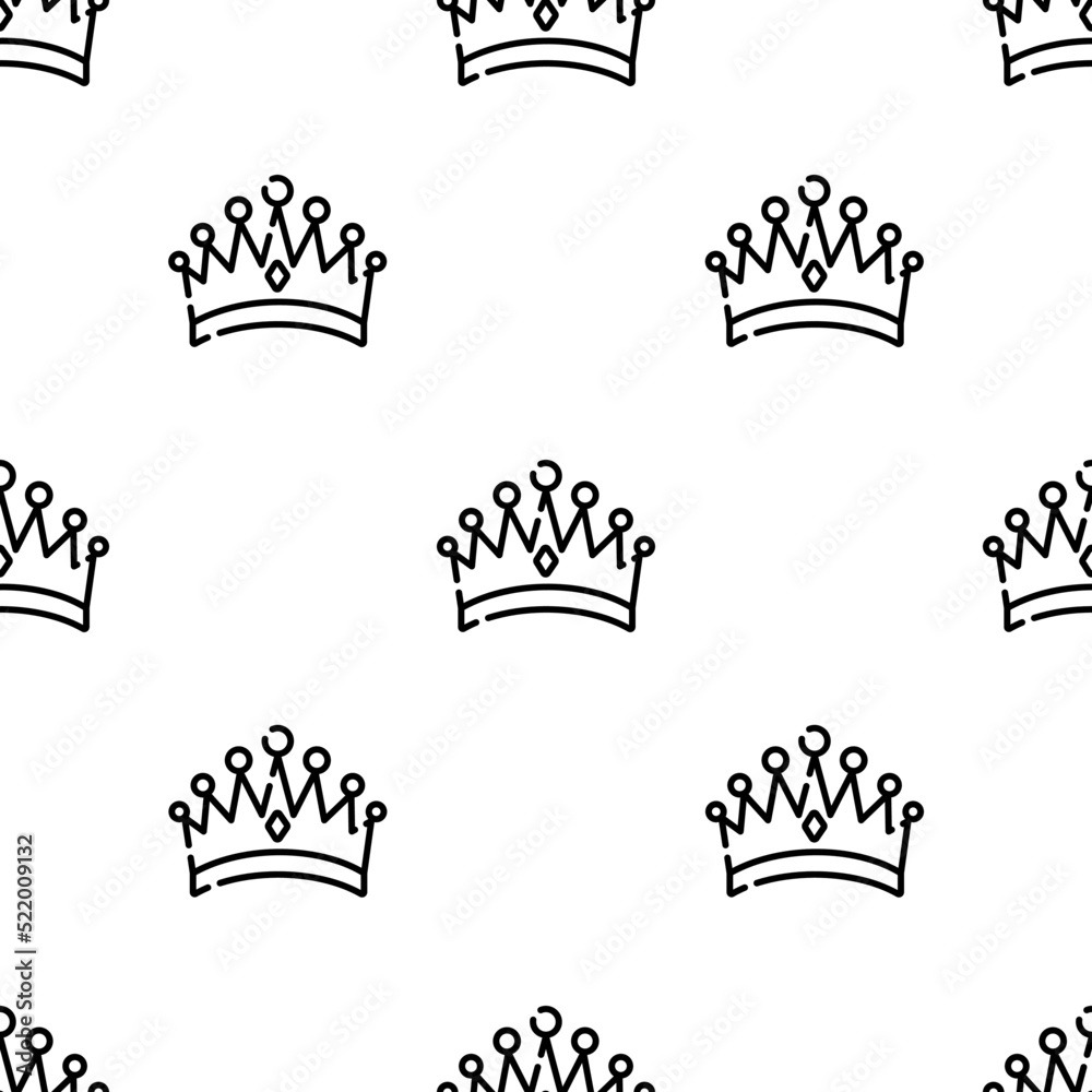 crown icon pattern. Seamless crown pattern on white background. crown icon pattern. Seamless crown pattern on white background.