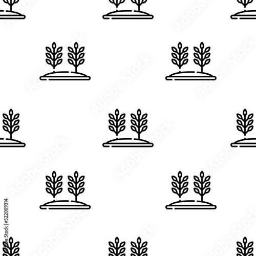 wheat icon pattern. Seamless wheat pattern on white background.