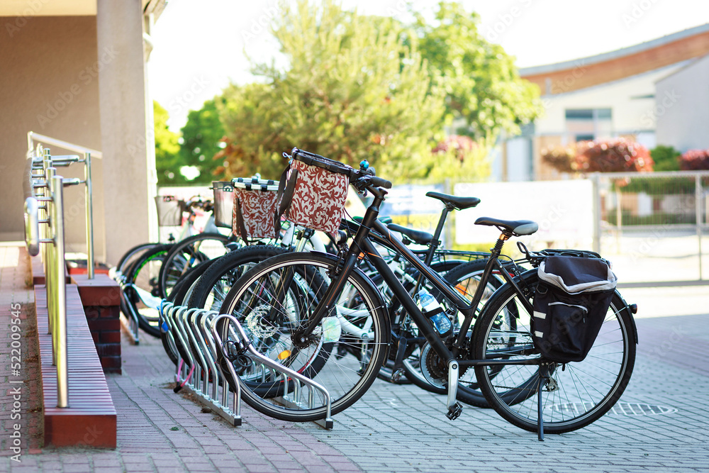 Bicycle parking near the school.