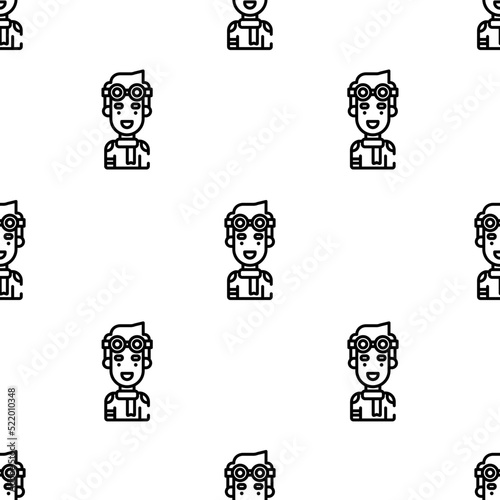 pilot icon pattern. Seamless pilot pattern on white background.