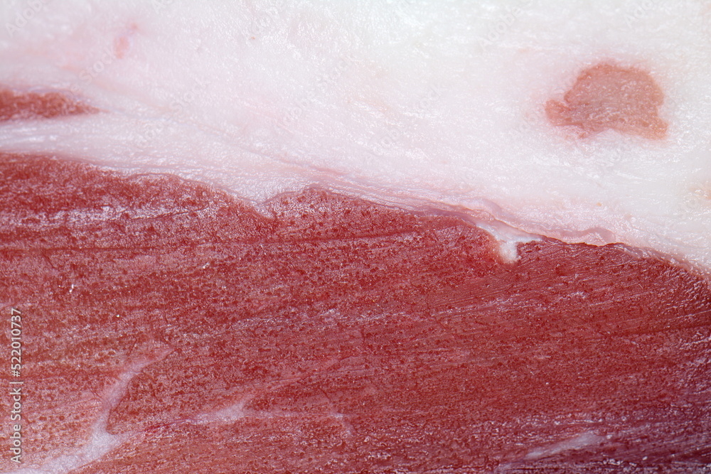 Fototapeta premium Smoked Bacon texture, full frame. Macro bacon background.