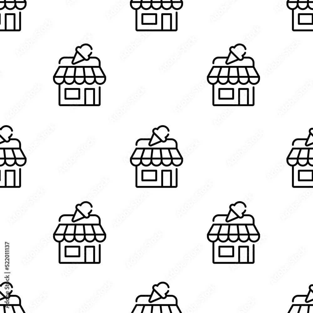 shop icon pattern. Seamless shop pattern on white background. shop icon pattern. Seamless shop pattern on white background.