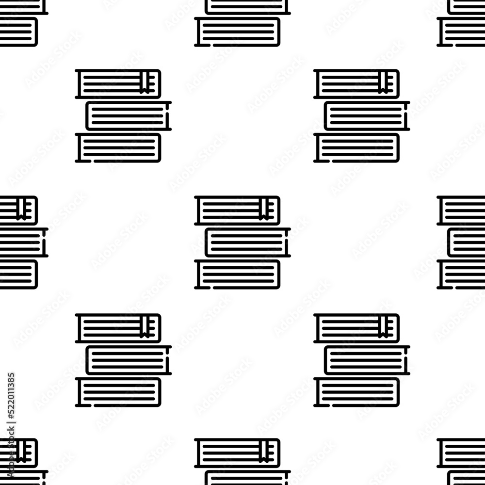 books icon pattern. Seamless books pattern on white background.