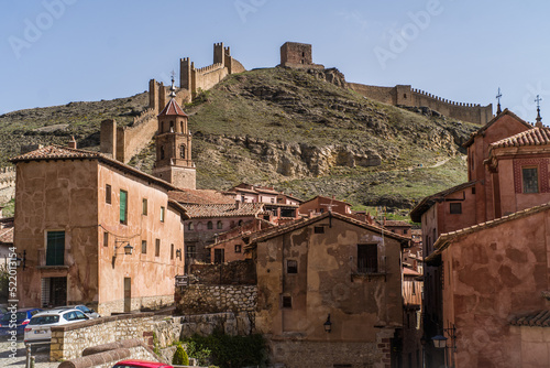 Fototapeta Naklejka Na Ścianę i Meble -  old medieval buildings, narrow streets in the small mountain town of Albarracin