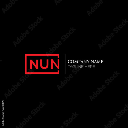 NUN letter logo creative design. NUN unique design.
