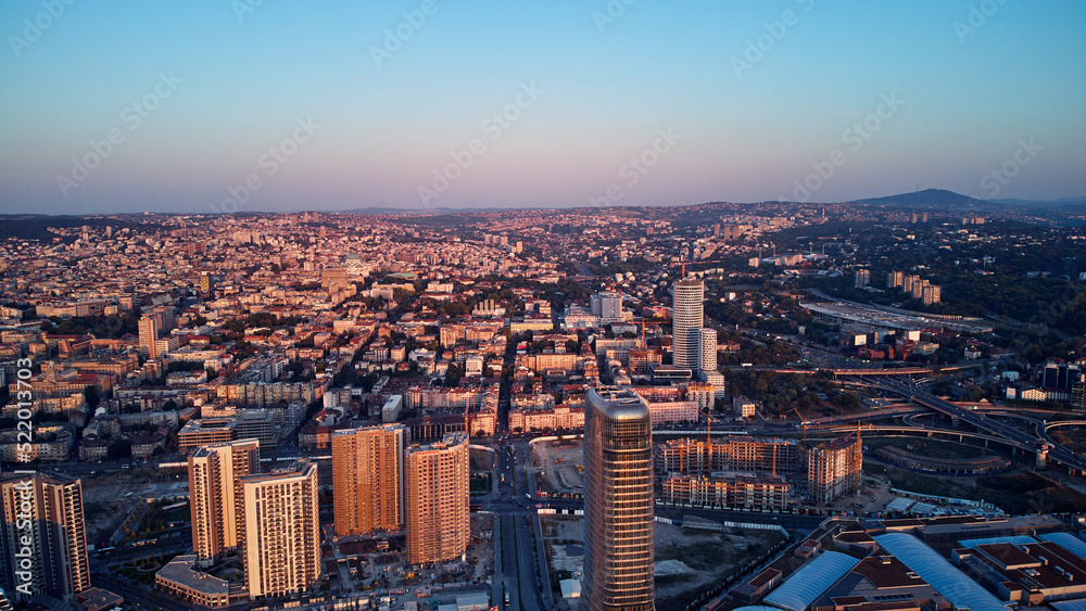 Aerial view of Belgrade, capital of Serbia.