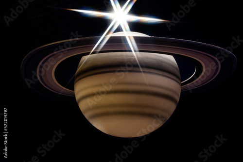 planet saturn saturn mockup on a black background photo