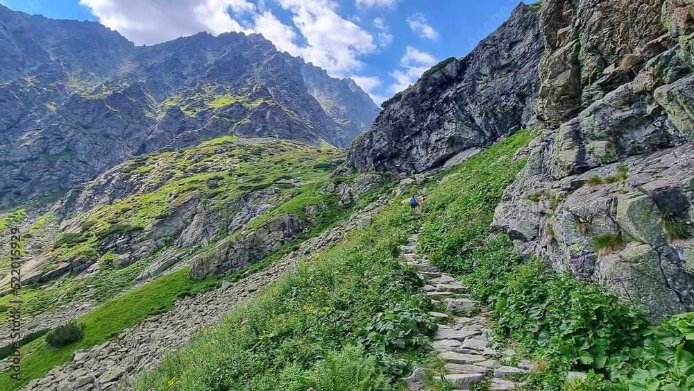 Beautiful path in the Tatra mountains in Slovakia