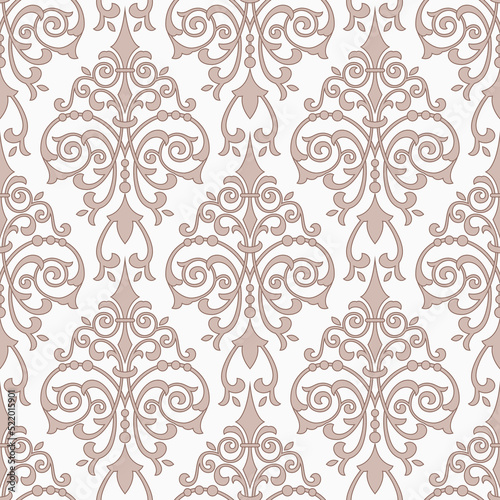 Damask seamless pattern element. Vector floral damask ornament vintage illustration.