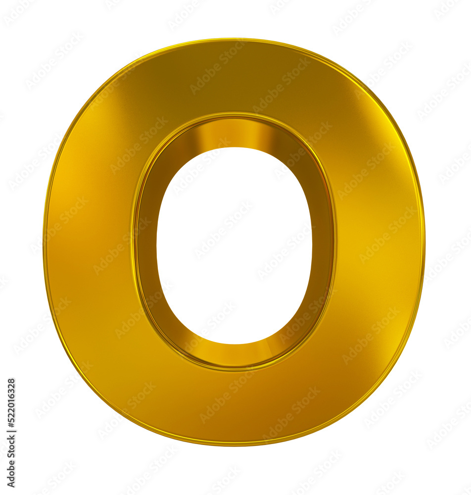 letter O 3d golden isolated on white - 3d rendering letter O 3d golden isolated on white - 3d rendering