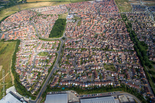 aerial view of Kingswood Housing estate built in a northern suburb of Hull at Kingswood, Kingston upon Hull photo