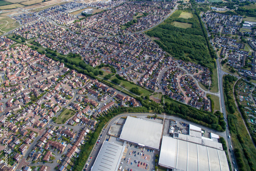 aerial view of Kingswood Housing estate built in a northern suburb of Hull at Kingswood, Kingston upon Hull photo