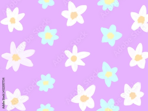 Hand-drawn Patterns Flower Floral patterns are in bloom botanical Purple