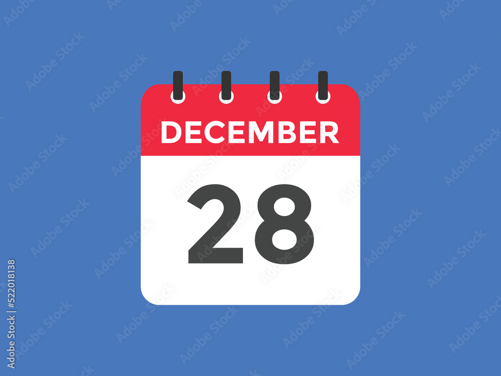 december 28 calendar reminder. 28th december daily calendar icon template. Calendar 28th december icon Design template. Vector illustration
december 28 calendar reminder. 28th december daily calendar icon template. Calendar 28th december icon Design template. Vector illustration