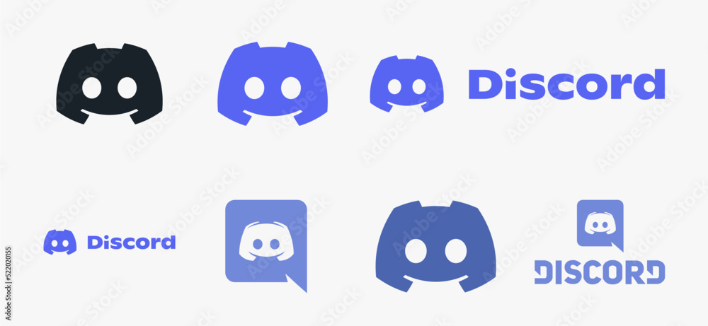 Discord set collection logo, editorial illustrative Stock Vector ...