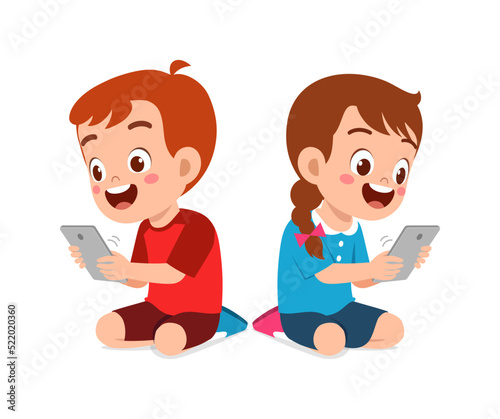 little kid get addicted to use smartphone