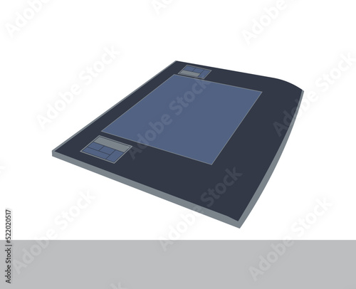 Digital drawing tablet Vector Image professional art. Hand drawing with electronic pen.  minimalist and eye-catching design. color full art. Graphic pad, tablet with stylus icon. 
