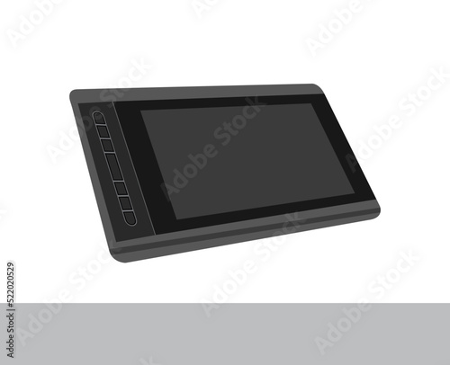 Graphic pad, tablet with stylus icon.Digital drawing tablet Vector Image professional art. Hand drawing with electronic pen. minimalist and eye-catching design. color full art.