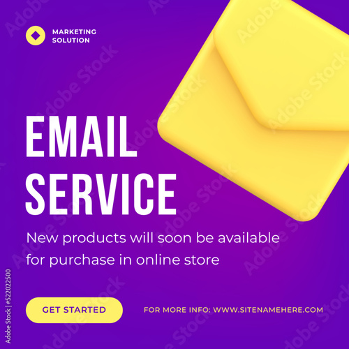 Email internet service mailing list cyberspace promotion correspondence web post 3d icon vector