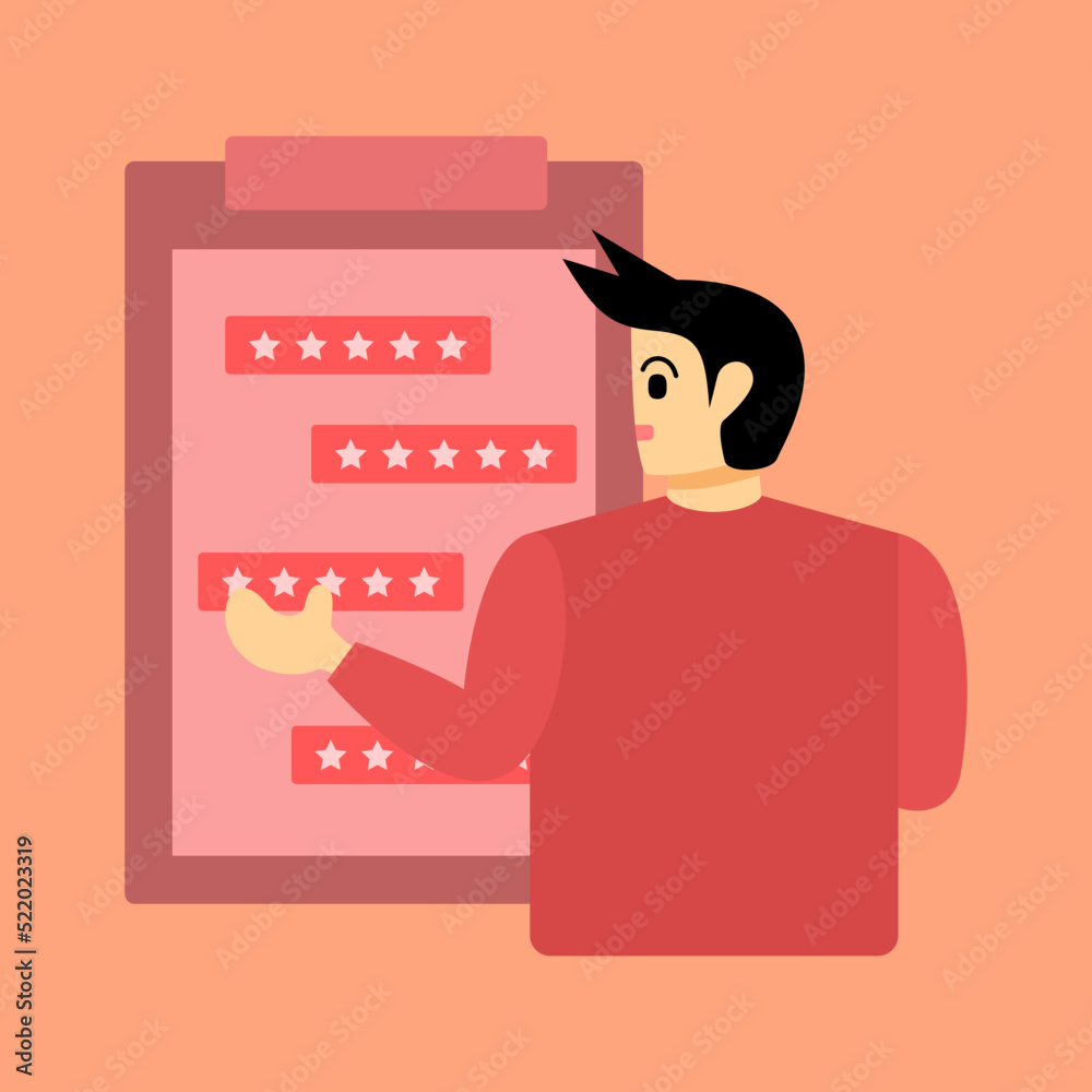 Customer online review rating and feedback illustration