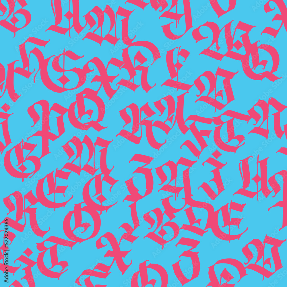 Pattern, ornament in the Gothic style. Vector. Alphabet. Calligraphy and lettering. Medieval latin letters. Graphic elements for corporate identity for the company. Elegant font for tattoos. Pattern, ornament in the Gothic style. Vector. Alphabet. Calligraphy and lettering. Medieval latin letters. Graphic elements for corporate identity for the company. Elegant font for tattoos.