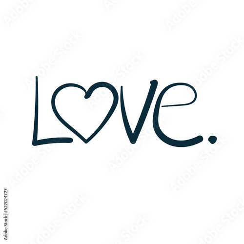 love symbol vector concept saying lettering hand drawn shirt quote line art simple monochrome