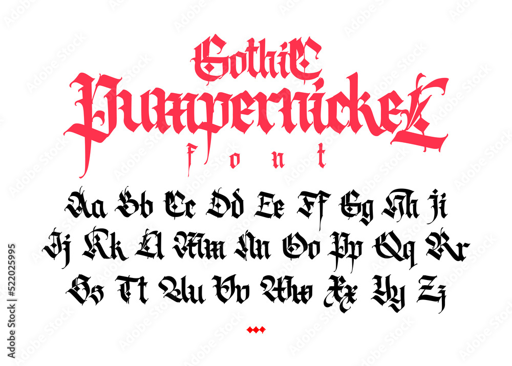 Gothic, display English alphabet. Medieval Latin letters. Signs and symbols for the monogram. Old European style. Calligraphy and lettering. Uppercase and lowercase letters. Gothic, display English alphabet. Medieval Latin letters. Signs and symbols for the monogram. Old European style. Calligraphy and lettering. Uppercase and lowercase letters.