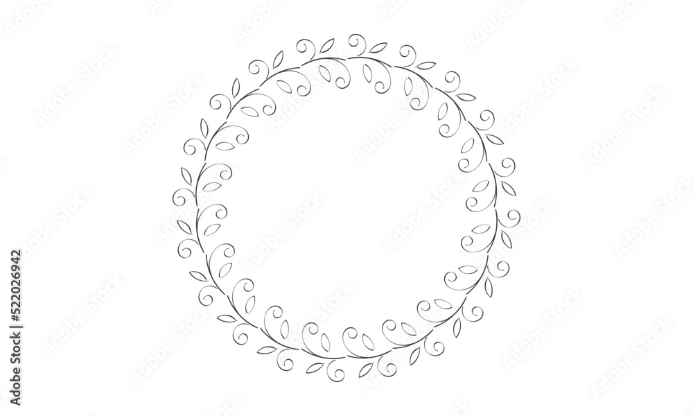 Frame leave vector. Hand Drawn Floral frame. Floral vintage decorative floral frame. Frame leave vector. Hand Drawn Floral frame. Floral vintage decorative floral frame.