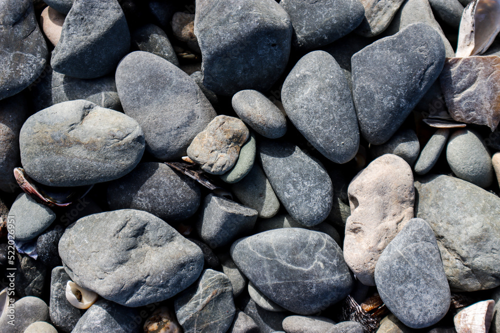 Rocks and pebbles on the beach