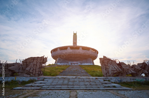 Abandoned soviet monument Buzludzha made in the style of brutalism, Bulgaria photo