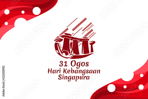Translate: August 9, Singapore national day. vector illustration. Suitable for greeting card, poster and banner.