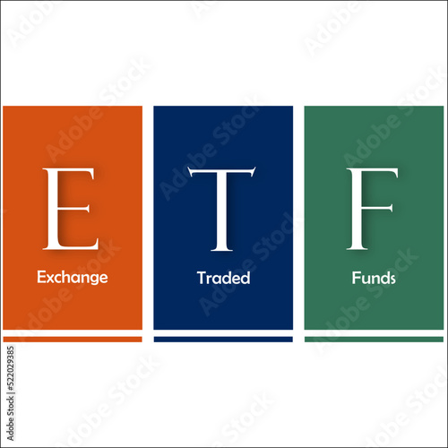 ETF - Acronym for Exchange Traded Funds in an Infographic template