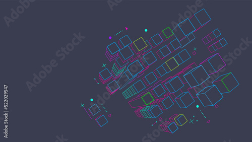 Digital geometric tech elements abstract background