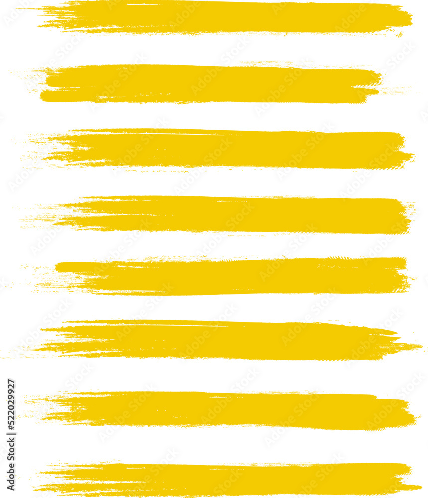 Yellow brush stroke set isolated on background. Collection of trendy brush stroke vector for yellow ink paint, grunge backdrop, dirt banner, watercolor design and dirty texture. Brush stroke vector Yellow brush stroke set isolated on background. Collection of trendy brush stroke vector for yellow ink paint, grunge backdrop, dirt banner, watercolor design and dirty texture. Brush stroke vector