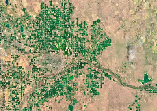 Fototapeta Naklejka Na Ścianę i Meble -  Greeley fields, US, Circular fields 